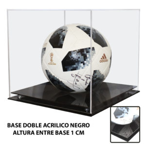 Vitrina para Balon Futbol con Base Doble