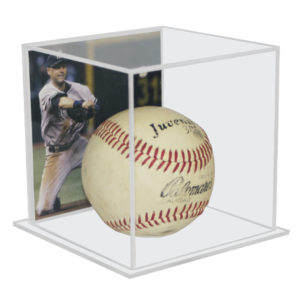 Vitrina Pelota Baseball con Fotografía Personalizada con Base Transparente