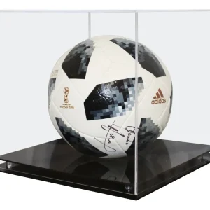 Vitrina Balon Mini Futbol Base Doble Acrílico Negro