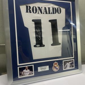 Enmarcado Jersey Autografiada Ronaldo “Fenomeno” Certificado Beckett