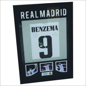 Enmarcado Jersey Autografiada Karim Benzema Con Certificado Beckett