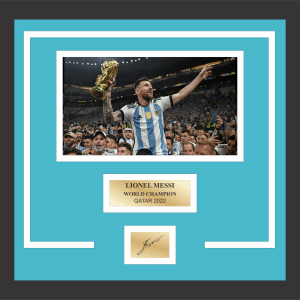 Ilustración Enmarcada Firma Impresa Lionel Messi