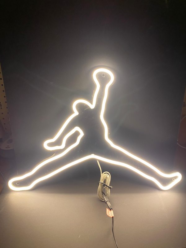 Letrero Jordan "Jumpan" luz LED en Fondo Negro