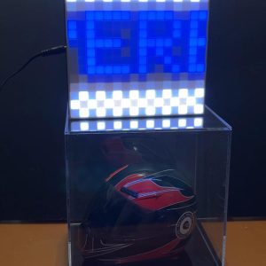 Vitrina Mini Casco Automovilismo/Americano con matriz LED