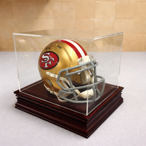 Vitrina Casco Futbol Americano con base madera