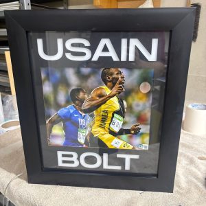 Ilustracion Autografiada Usain Bolt con certificado Beckett