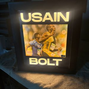 Ilustracion Autografiada Usain Bolt con certificado Beckett