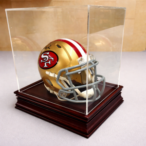 Vitrina Mini Casco Futbol Americano (con base madera)
